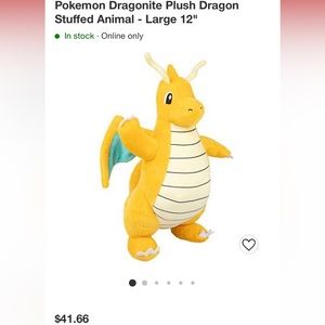 12” Dragonite Pokémon Plush